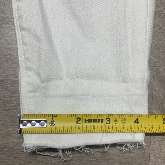 Spanx Jeans Women's White Distressed Ankle Slim Raw Hem Pull On 20229R - Size XS - Picture 8 of 13